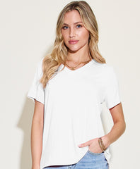 Basic Bae Bamboo Full Size V-Neck High-Low T-Shirt