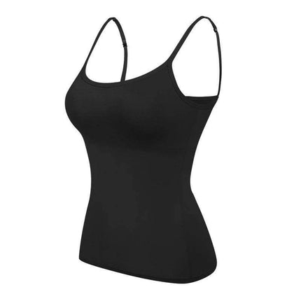 Comfortable Women's Wireless Seamless Bra with Spaghetti Straps black modal cotton tank-style everyday undergarment