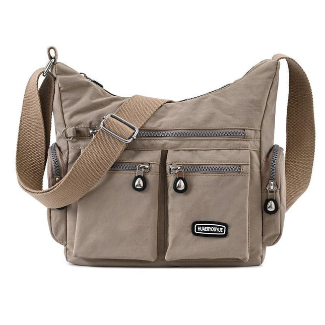Medium Nylon Waterproof Crossbody Shoulder Bag With Multiple Pockets