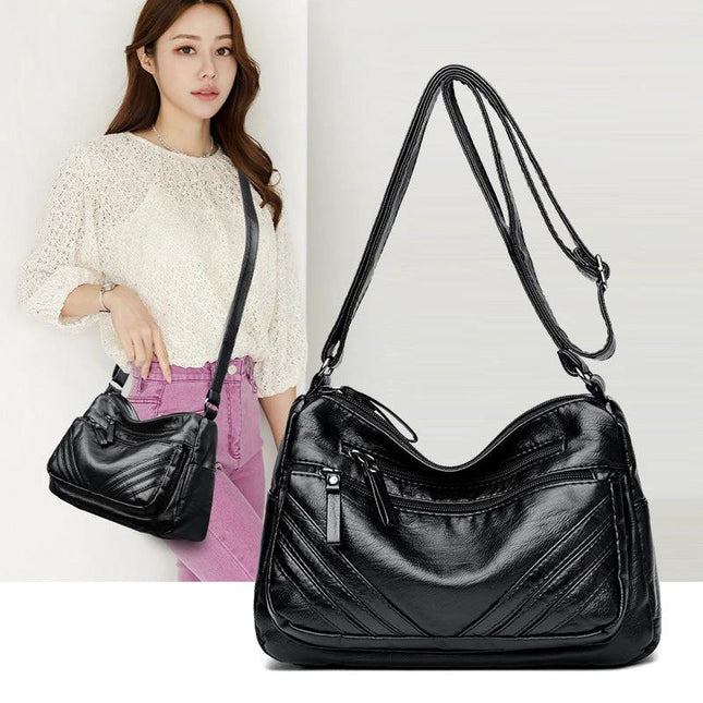 Black Large Crossbody Shoulder Bag For Everyday Wear