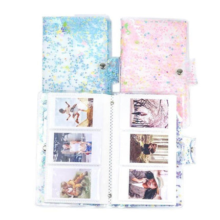 CAIUL 3 Inch PVC Photo Album, Large Capacity for Memories - floral PU cover compact photo organizer holding 96 5.5x8.4cm photos and keepsakes