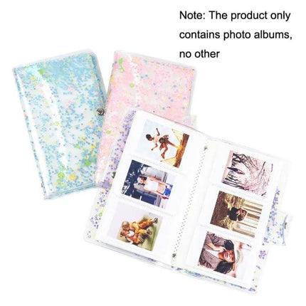 CAIUL 3 Inch PVC Photo Album, Large Capacity for Memories - compact floral PU cover album holding 96 5.5x8.4 cm photos and small keepsakes