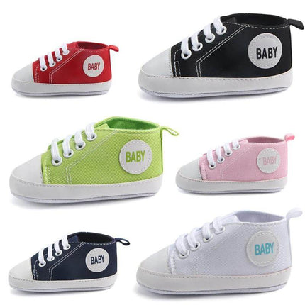 Canvas Baby First Walker Soft Sole Sneakers For Toddlers lightweight cotton canvas soft sole anti-slip baby first shoes in multiple colors