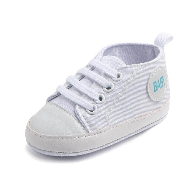 Canvas Baby First Walker Soft Sole Sneakers For Toddlers white breathable cotton canvas soft sole baby shoe for first steps