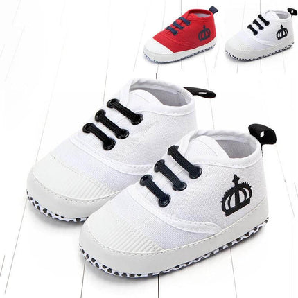 Canvas Toddler Shoes For Everyday Wear Cotton Elastic Band - white unisex cotton sneakers with elastic-style laces for quick on-off, breathable play shoes