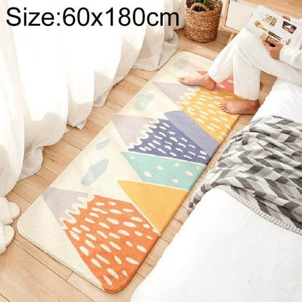 Cartoon Home Strip Rug Lamb Cashmere Non Slip For Bedroom 60x180 Cm - colorful cartoon mountain strip rug with non-slip backing for bedroom