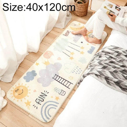 Cartoon Home Strip Rug Lamb Cashmere Non Slip For Bedroom 60x180 Cm - pastel cartoon cloud sun ladder design soft non-slip bedside rug