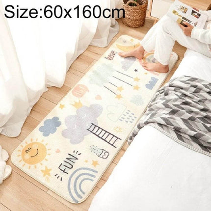 Cartoon Home Strip Rug Lamb Cashmere Non Slip For Bedroom 60x180 Cm - pastel cartoon lamb cashmere runner with non-slip backing beside bed