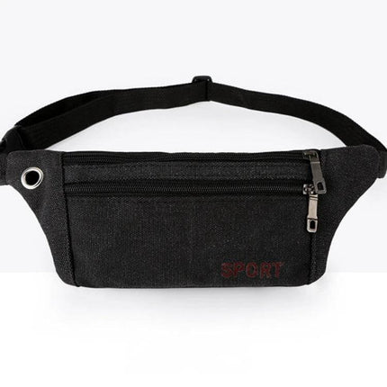 Cavans Multiuse Shoulder Bag For Everyday Travel And Essentials compact black Cavans fabric shoulder bag with zip pockets and adjustable strap