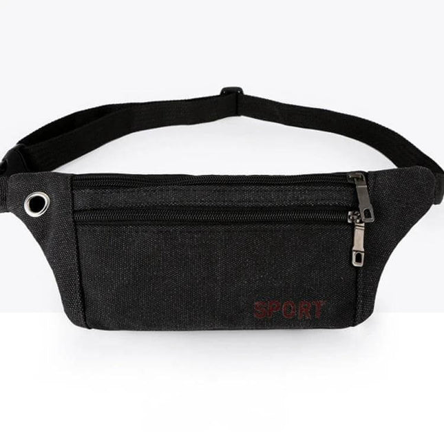 Cavans Multiuse Shoulder Bag For Everyday Travel And Essentials compact black Cavans fabric shoulder bag with zip pockets and adjustable strap