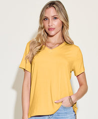 Basic Bae Bamboo Full Size V-Neck High-Low T-Shirt