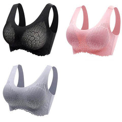 Elegance Seamless Sports Bra for Women with Natural Thai Latex Black Grey Pink