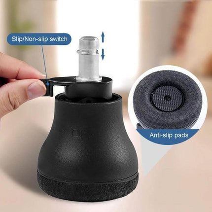 Chair Roller Cushion Non Slip for Office Chairs With Smooth Movement - black PA62 press-to-install non-slip roller with anti-slip pads