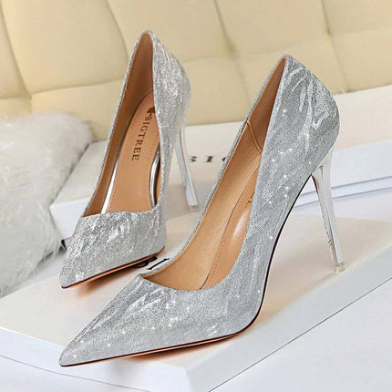 Champagne Sequin Bridal Heels 10.5cm Heel Wedding Shoes - champagne sequin stiletto with waterproof platform for bridal and evening wear