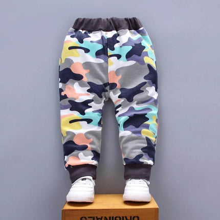 Children's Casual Cotton Sports Pants For Everyday Wear - kids camo cotton jogger trousers with elastic waistband and rubber-band belt