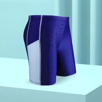 Children's Swimming Trunks Summer Professional Teenagers Quick-drying navy blue boys' quick-dry polyester swim trunks with white side panel