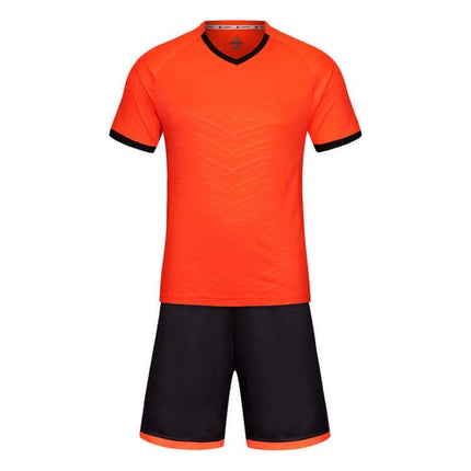 Children's Soccer Kit With Shorts And Jersey, Sizes 130-150 - orange breathable training jersey and black shorts set for youth