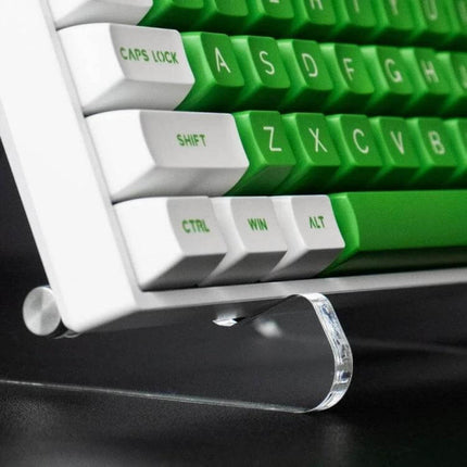 Clear Acrylic Keyboard Stand Detachable For Desk Use — transparent 3mm acrylic bracket elevating keyboard, tidy cables, portable and detachable