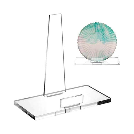 Acrylic Photo Frame Book Picture Plate Stand Set Of 2 clear acrylic display stands for photos plates and cards, two-pack for desks and shelves
