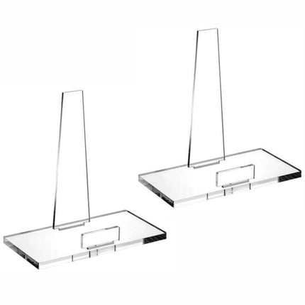 Acrylic Photo Frame Book Picture Plate Stand Set Of 2 clear acrylic display stands for photos, cards or small plates on desk or shelf
