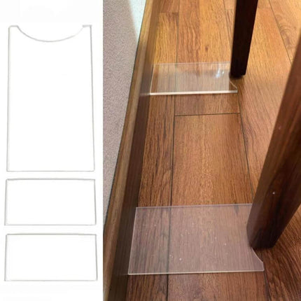 Sofa Mattress Baffle Wall Protector In Clear Acrylic placed behind sofa legs to protect wall and floor from scuffs and heat transfer