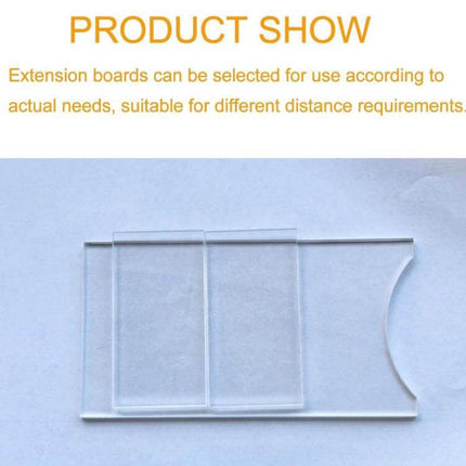 Sofa Mattress Baffle Wall Protector In Clear Acrylic transparent extension boards shown stacked to protect wall from heat and scuffs