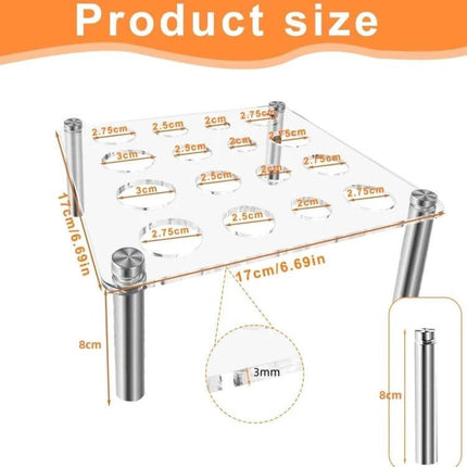 Acrylic Square Chess Mold Stand for DIY Chess Pieces clear 17x17cm 8cm height 3mm thick platform for casting epoxy and UV resin bases