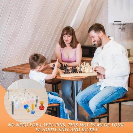 Acrylic Square Chess Mold Stand for DIY Chess Pieces clear acrylic mold shown beside family playing chess