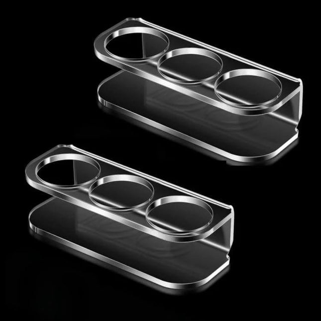Acrylic Tabletop Insulin Bottle Storage Stand Three Hole clear acrylic three-slot bedside organizer with tape for preventing bottle tipping