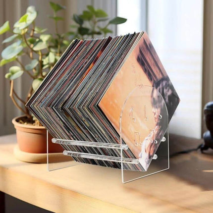 Acrylic Vinyl Record Display Stand For Records 31x25x27.5 Cm clear 4mm acrylic upright record and album organizer for desks and shelves