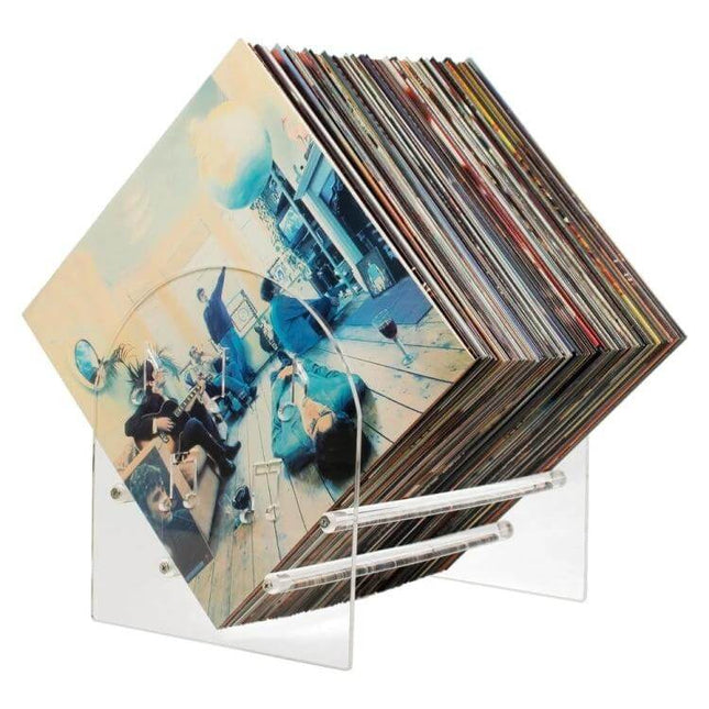Acrylic Vinyl Record Display Stand For Records 31x25x27.5 Cm clear 4mm acrylic stand holding vinyl albums on desk or shelf