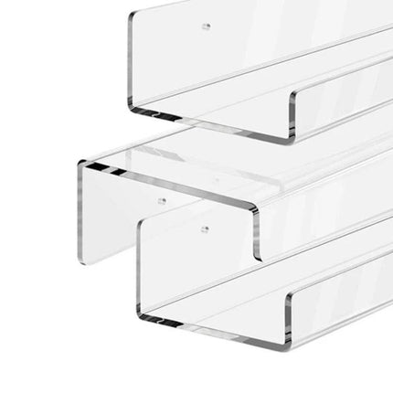 Acrylic Wall Shelf 30x10x6 Cm For Kitchen And Office - clear durable acrylic wall-mounted shelf for spices toiletries and desk supplies