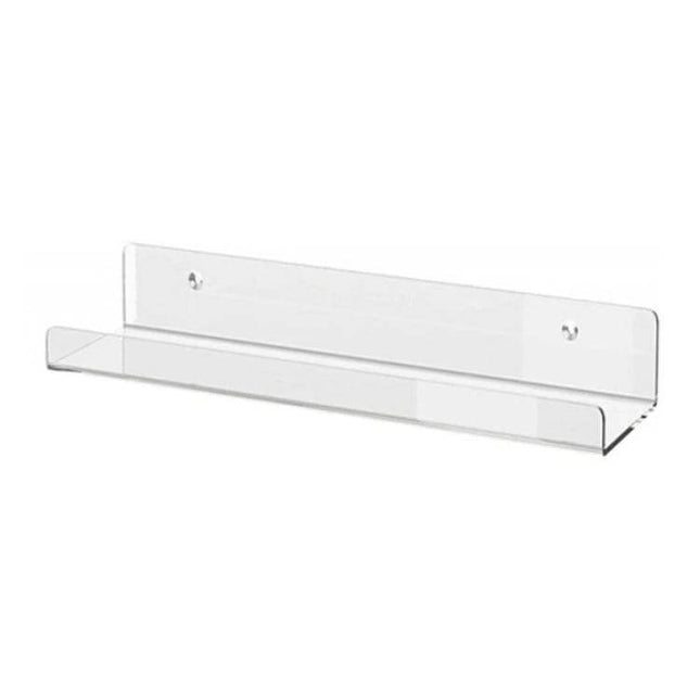 Acrylic Wall Shelf 30x10x6 Cm For Kitchen And Office - clear durable acrylic wall-mounted shelf for spices, toiletries, desk supplies, secure drilled mounting