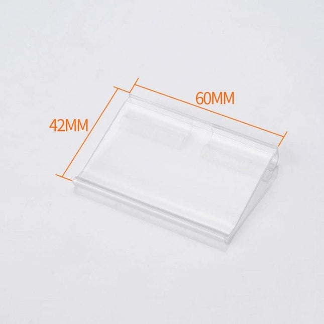 Label Strip Price Sign Pack For Shelves 40 x 60 mm clear plastic shelf price holder 40x60mm with rounded corners for supermarkets