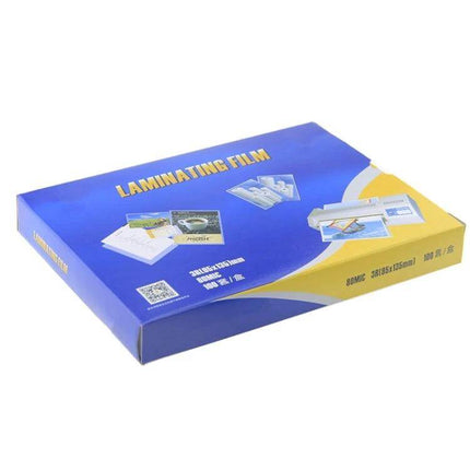 Clear Laminating Film For Photos And Documents 3 Inch Pack Of 100 box of 100 clear 97x67mm 80µm sheets for photos, IDs, school notes