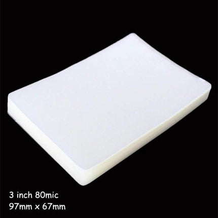 Clear Laminating Film For Photos And Documents 3 Inch Pack Of 100 - 97×67mm 80µm clear laminating sheets for photos, IDs, school notes, certificates