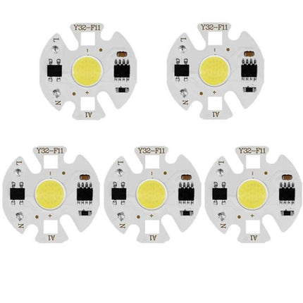 COB LED DIY Downlight Chip 220V Smart IC For Spotlights - 5-pack round PCB modules for DIY retrofit, direct mains connection, 3W-10W options