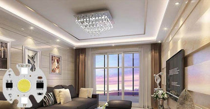 COB LED DIY Downlight Chip 220V Smart IC For Spotlights installed in modern living room recessed lighting setup