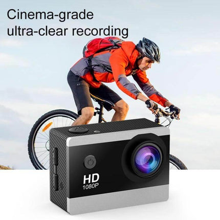 Compact 2.0 Inch IPS Screen Action Camera For Outdoor Use - cyclist recording with 1080P 170° wide-angle, 2.0-inch IPS display for hiking and dash cam use