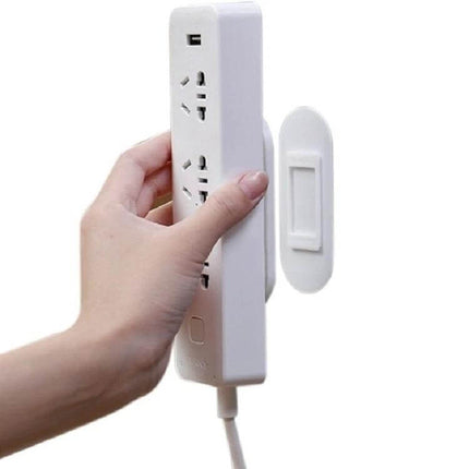 Outlet Holder Wall Mount For Sockets And Routers 10x4x0.7cm - compact ABS plastic wall mount holding power strip and router for tidy cable organization