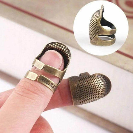 Sewing Thimble Finger Protector for Everyday Sewing Small copper adjustable fingertip protector for hand sewing and quilting