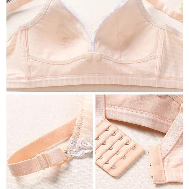Cotton Front Clasp Nursing Bra For Comfortable Breastfeeding beige front-close nursing bra with soft cotton lining and adjustable straps