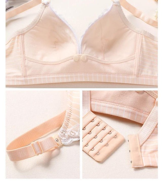 Cotton Front Clasp Nursing Bra For Comfortable Breastfeeding beige front-close nursing bra with soft cotton lining and adjustable straps