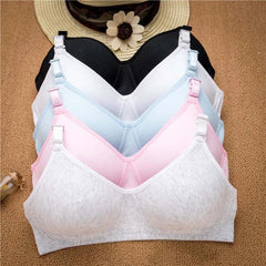 Cotton Wireless Teen Bra For School Everyday Underwear - soft 95% cotton wireless teen bras in grey, pink, blue, white and black with detachable double straps
