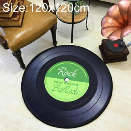 Creative Retro 3D CD Floor Mat Round Rug 60cm for Home Decor - round vinyl record style rug beside chair and gramophone