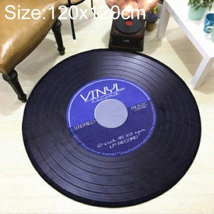 Creative Retro 3D CD Floor Mat Round Rug 60cm for Home Decor - round vinyl record style rug with plush texture in living room