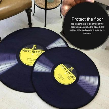 Creative Retro 3D CD Floor Mat Round Rug 60cm for Home Decor - plush vinyl record round rug beside bed or chair