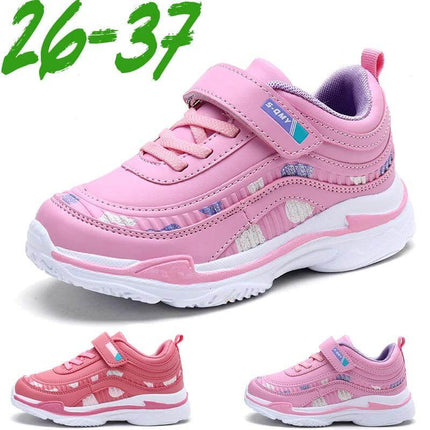 Cross-Border Pink Kids Soft Sole Sneakers For Everyday Play - pink unisex soft sole kid sneaker with artificial leather upper and secure hook-and-loop strap