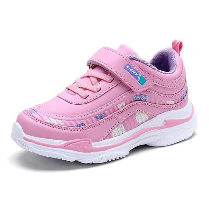 Cross-Border Pink Kids Soft Sole Sneakers For Everyday Play - pink unisex soft sole sneaker with artificial leather upper, secure fit for school and playground