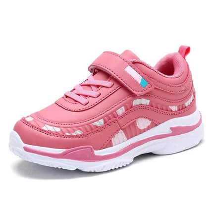 Cross-Border Pink Kids Soft Sole Sneakers For Everyday Play - pink unisex artificial leather kids sneaker with flexible rubber sole